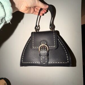 Black Top-Handle Buckle Satchel – Classic Women's Bag